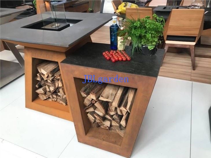 Conical Garden Rusty Color Metal BBQ Grills
