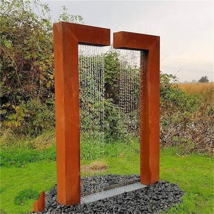 Fontana za bazen od metalne ploče Corten Steel