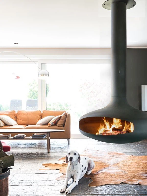 Round Wood Burning Suspended Fireplace