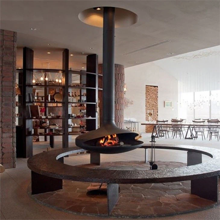 Round Wood Burning Suspended Fireplace