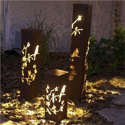 Corten Steel Vrtna svjetla Vrtni metalni ukrasi