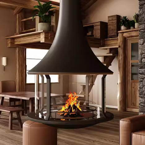 Viseći kamin u europskom stilu