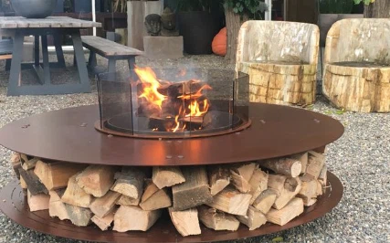 Fire Pit With Wood Storage