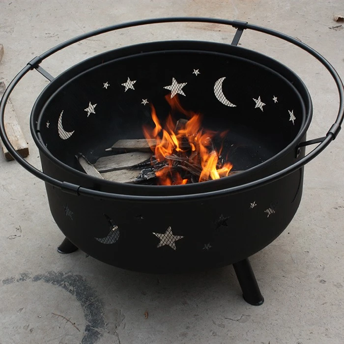 Star Moon Pattern Fire Pit Steel Fire Pit Bonfire Party Fire Pit factory