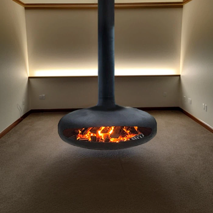 Real Fire Wood Burning Hanging Fireplace