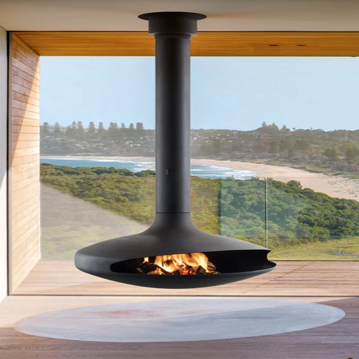 Real Fire Wood Burning Hanging Fireplace