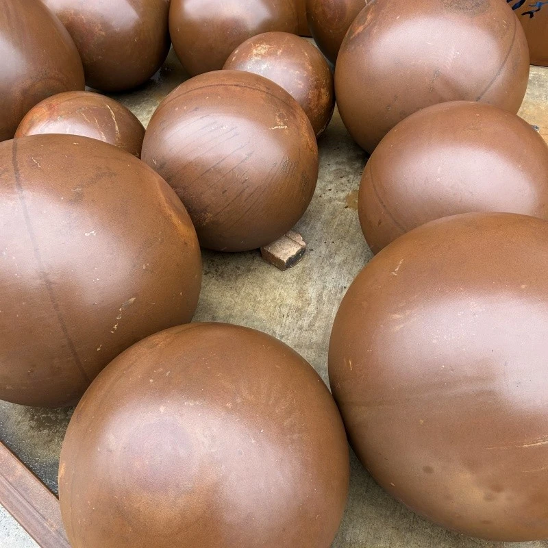Rusty Metal Sphere Outdoor Garden Decor