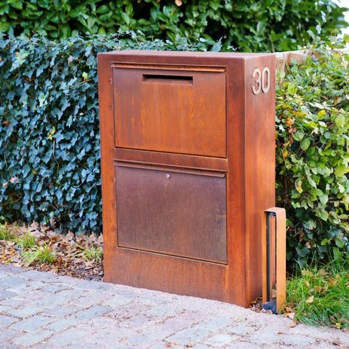Rusty Steel Freestanding Mailbox