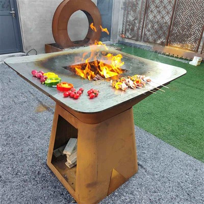 Corten Steel vanjska vatra i roštilj na otvorenom