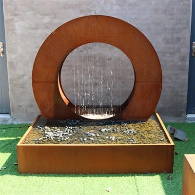 Vanjski Corten čelični prsten fontana