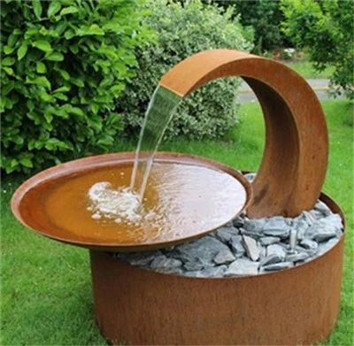 Rust-Finish Corten Moon Water Feature Trajni pejzažni ukras